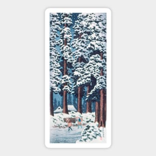 Cedar Tree-Lined Road at Nikkō (1938) by Hiroaki Takahashi Sticker